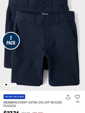 The Children's Place Navy 2-Pack School Uniform Shorts